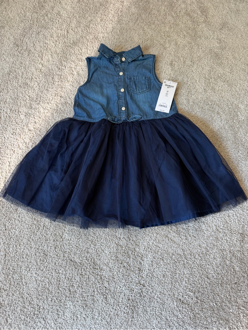 OshKosh Denim & Tulle Dream Dress NWT Size 3T